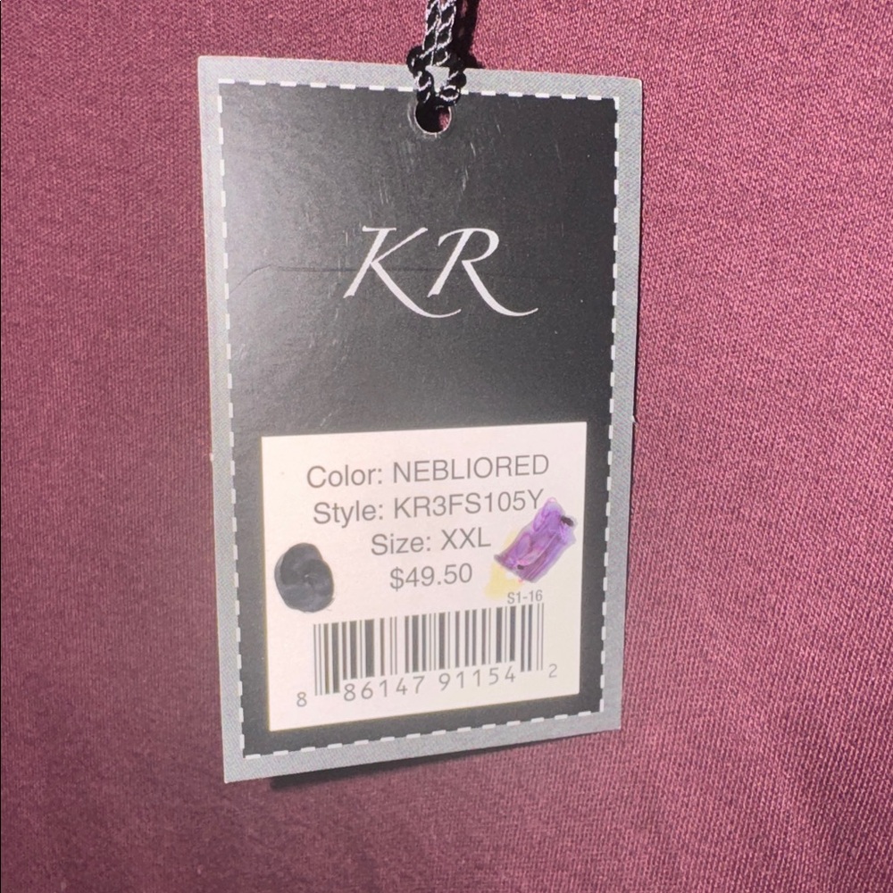 Kenneth Roberts Men’s NWT Size XXL Classic Mock Neck Burgundy Long Sleeve Tee. - Picture 3 of 4